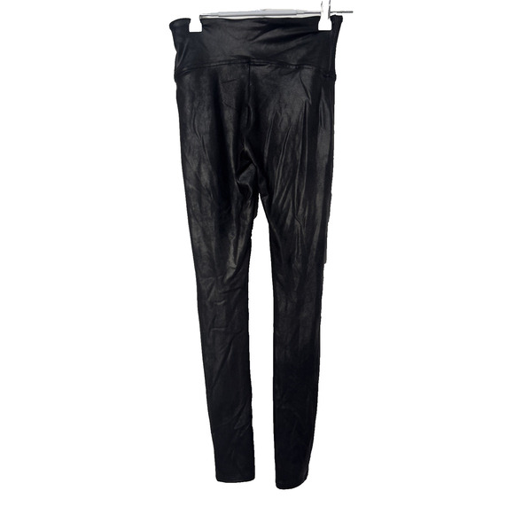 Spanx Women's Sm Black Leggings Sexy Soft Faux Leather Baddie Pinup Biker Moto - Picture 3 of 9